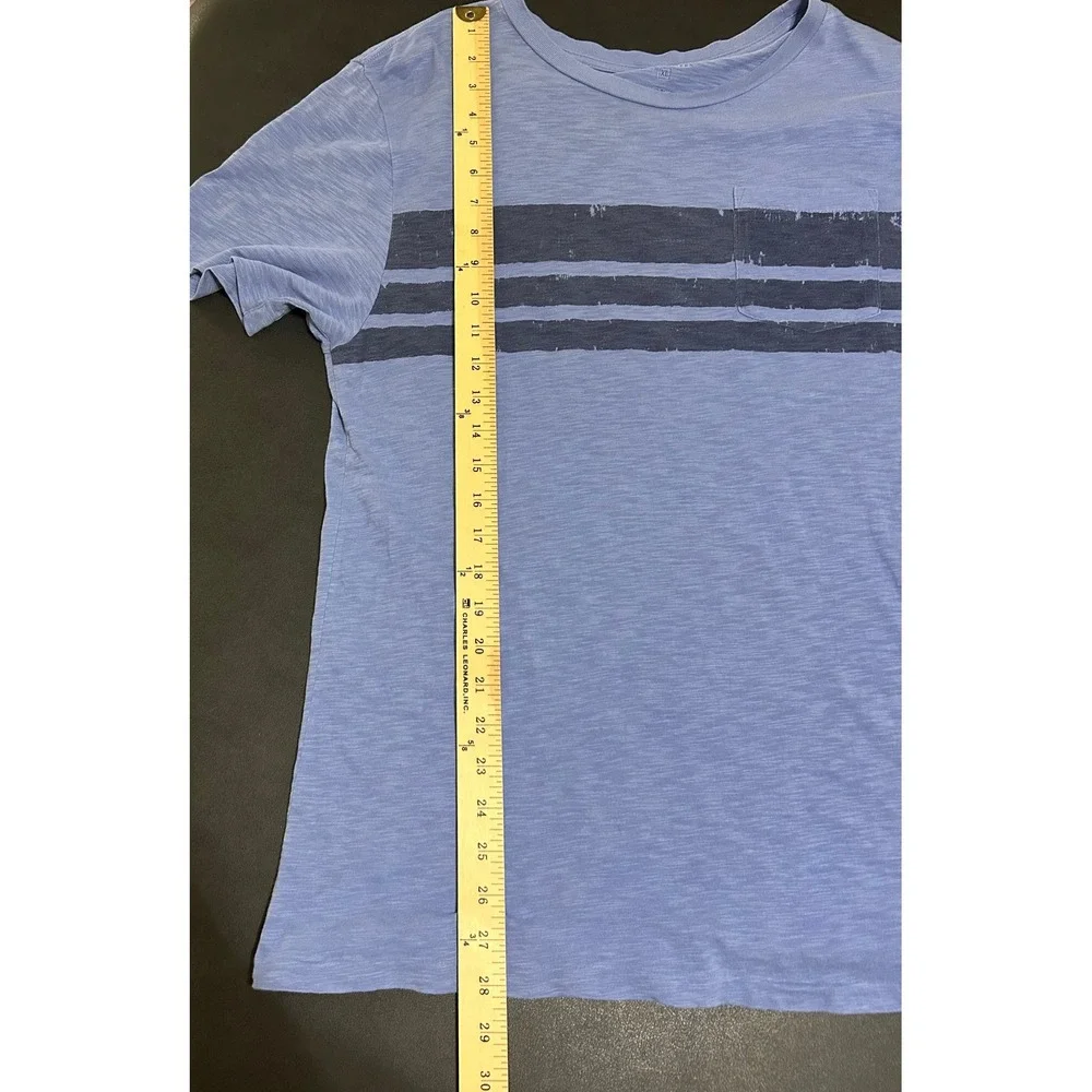 Polo Ralph Lauren Pocket T-Shirt Men XL Blue Striped Slub Cotton Heritage Preppy